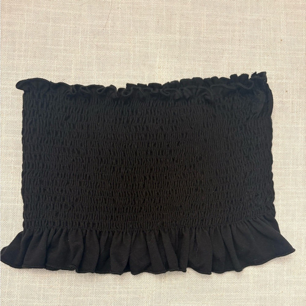 Elegant Black Ruffled Women's tube top